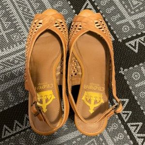 Crown Vintage Peeptoe Wedge Heels